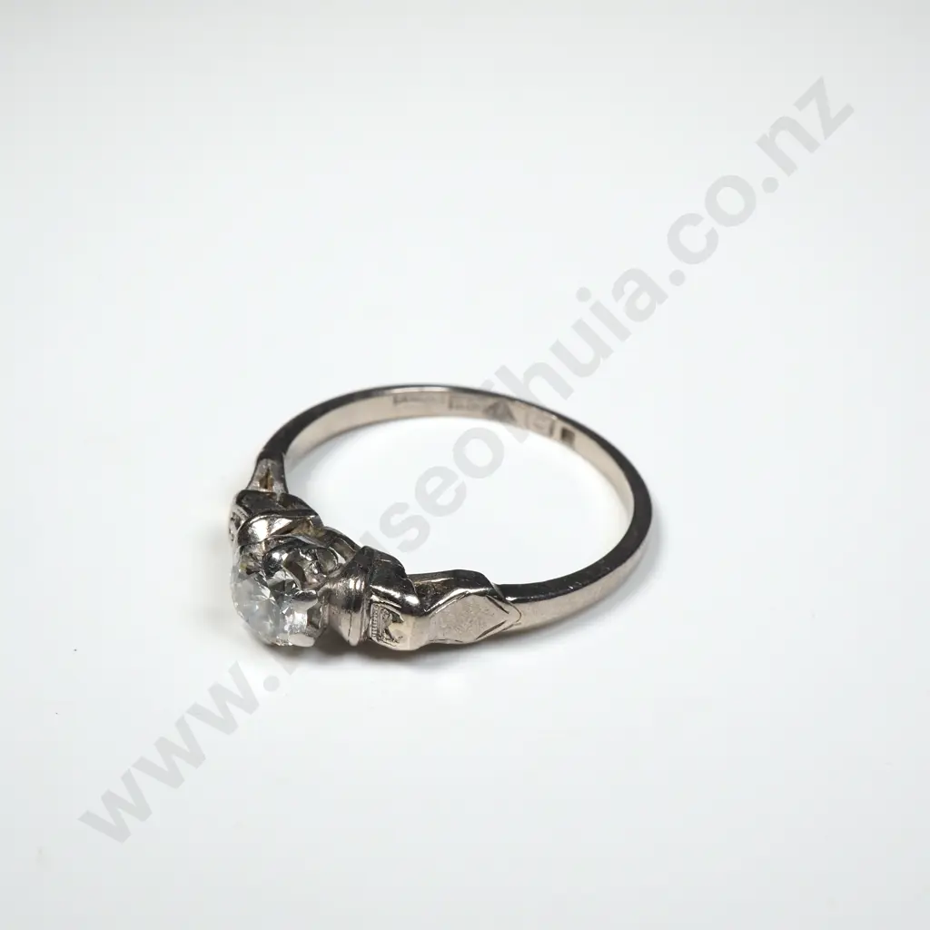 18ct Gold Diamond Ring w .4ct Diamond: Valued at $4,875.00 Image 1++
