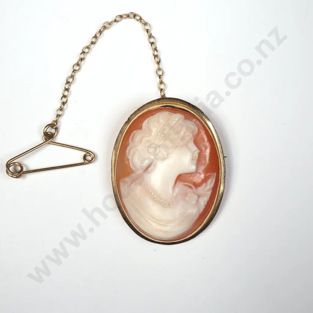 14ct Gold Cameo Brooch Image 1++
