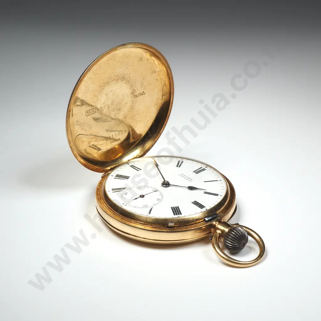 18ct Gold Baume Longines Gents Hunter Case Pocket Watch Image 1++