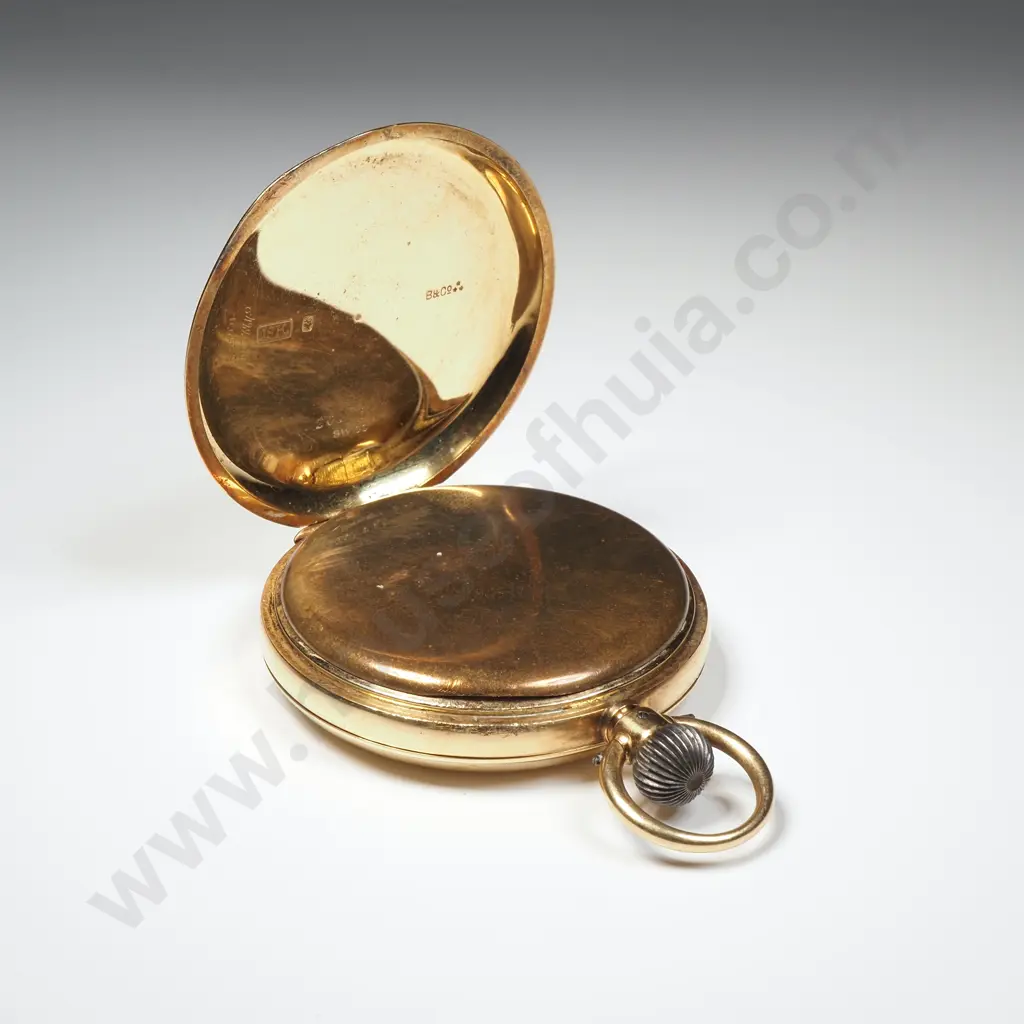 18ct Gold Baume Longines Gents Hunter Case Pocket Watch Image 1++