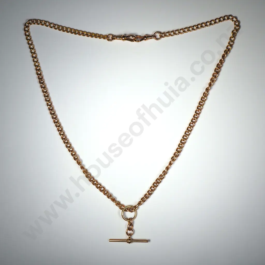 Substantial 9ct Gold Antique Fob Chain Necklace Image 1++