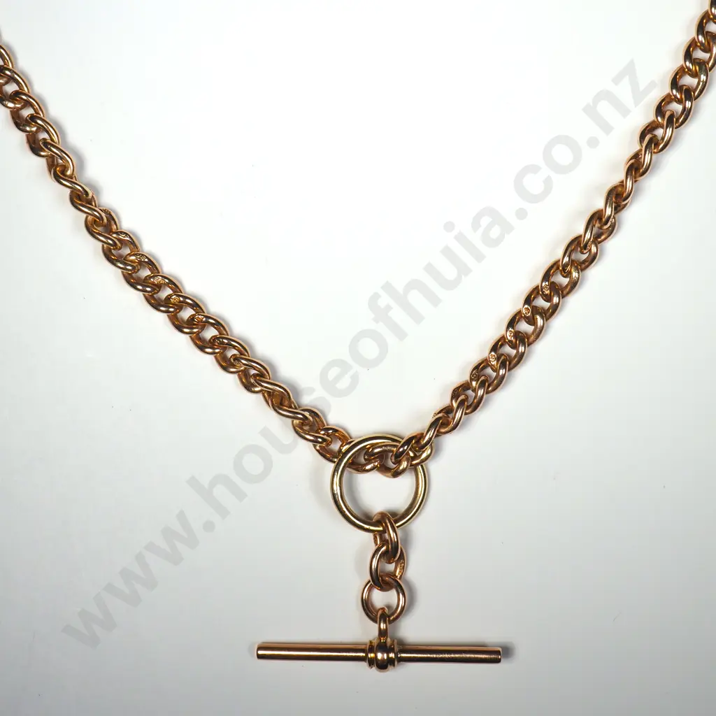 Substantial 9ct Gold Antique Fob Chain Necklace Image 1++