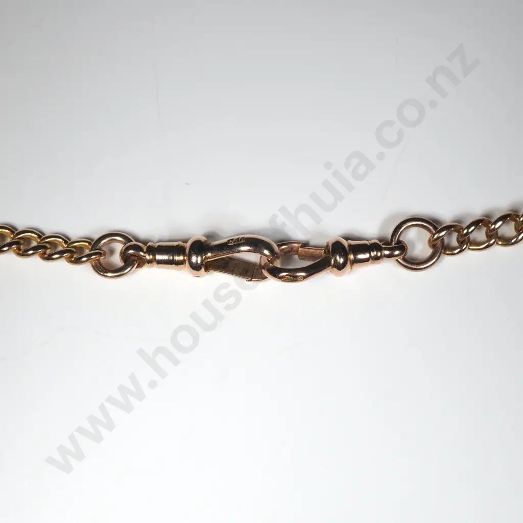 Substantial 9ct Gold Antique Fob Chain Necklace Image 1++
