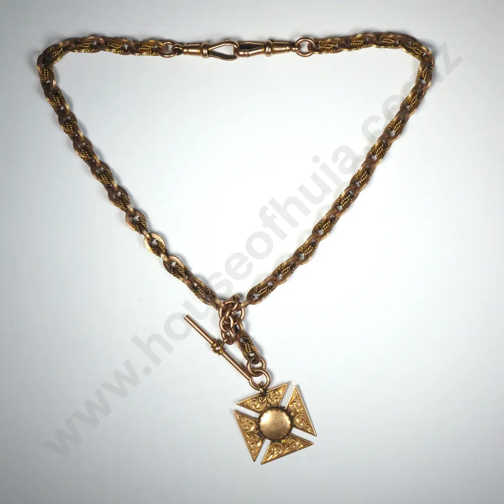 Impressive Fancy ink T Bar Necklace & Fob Medal Image 1++