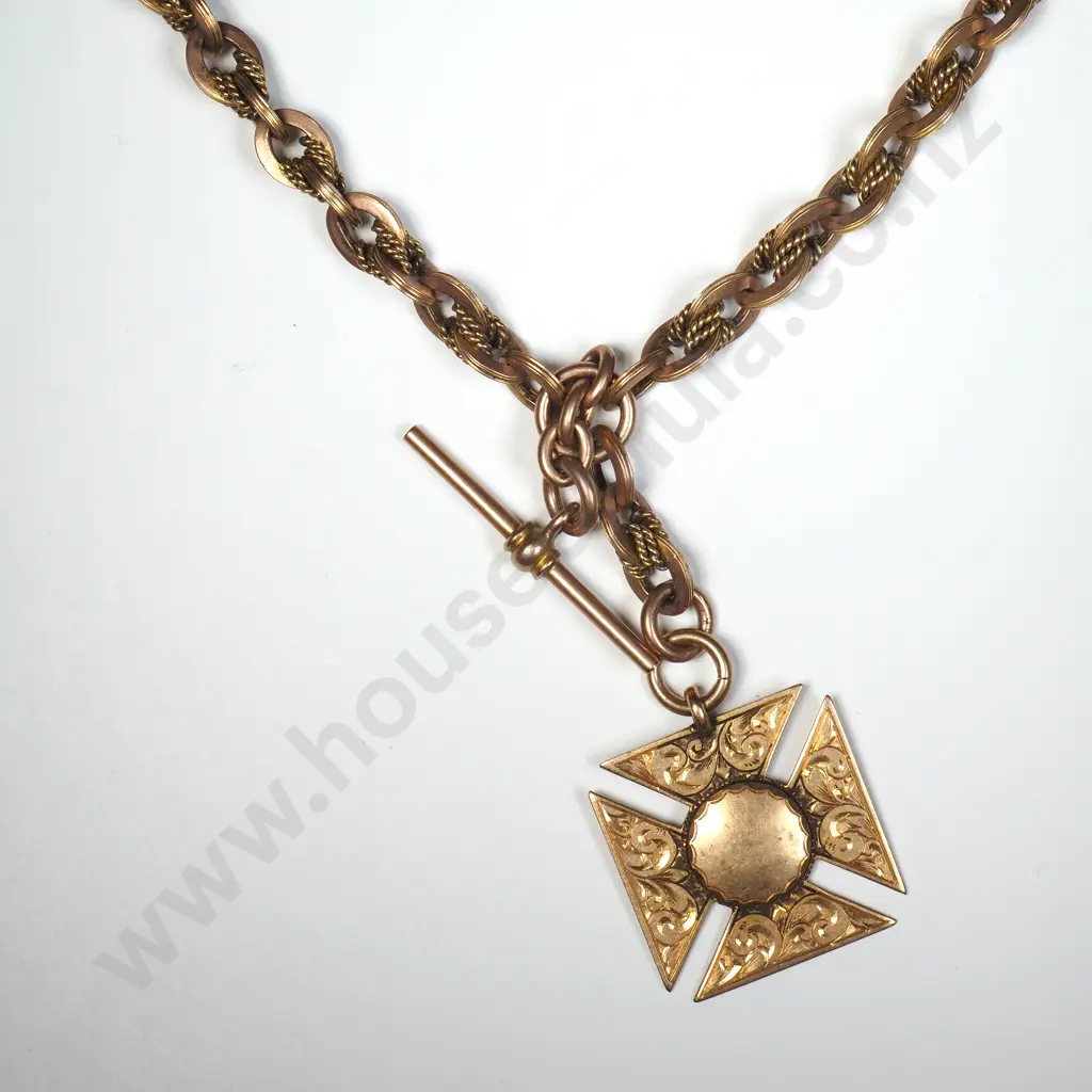 Impressive Fancy ink T Bar Necklace & Fob Medal Image 1++