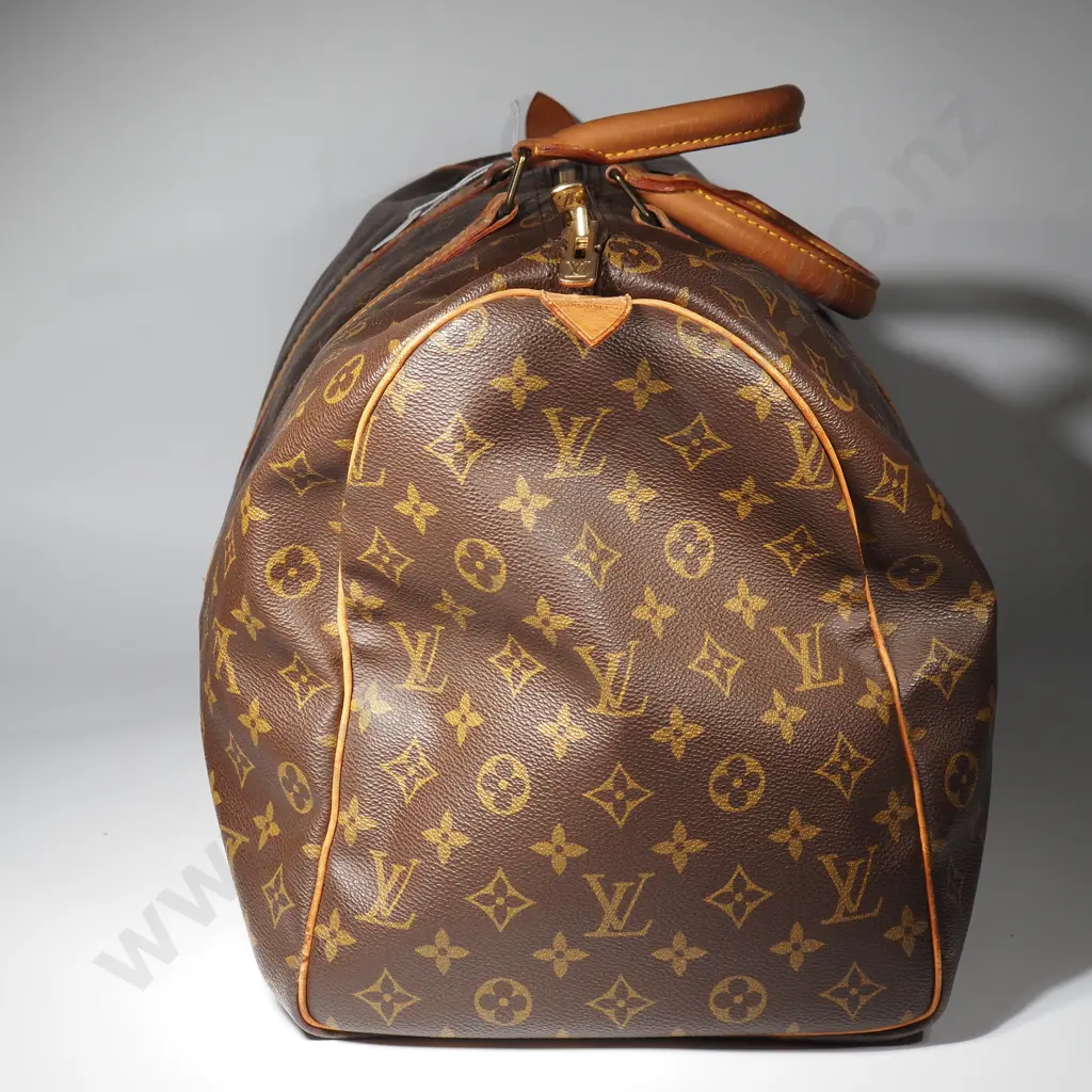 Louis Vuitton Keepall Bandoulière 60 Duffel Bag, Monogram Canvas w Leather Trim Image 1++