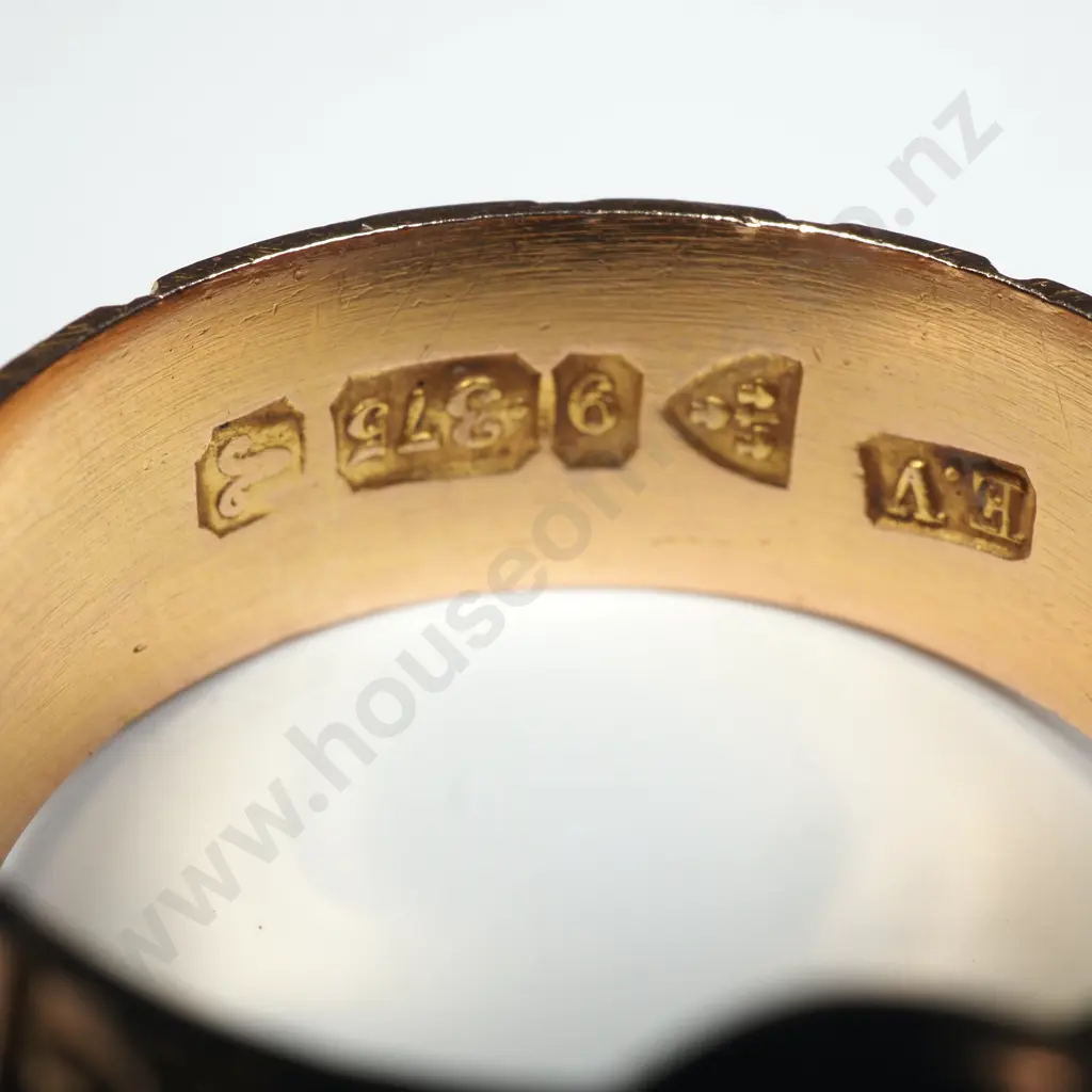Antique 9ct Gold Buckle Ring w English Hallmarks - As New Image 1++