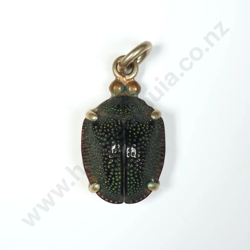 Vintage Natural Scarab Beatle Pendant Image 1++