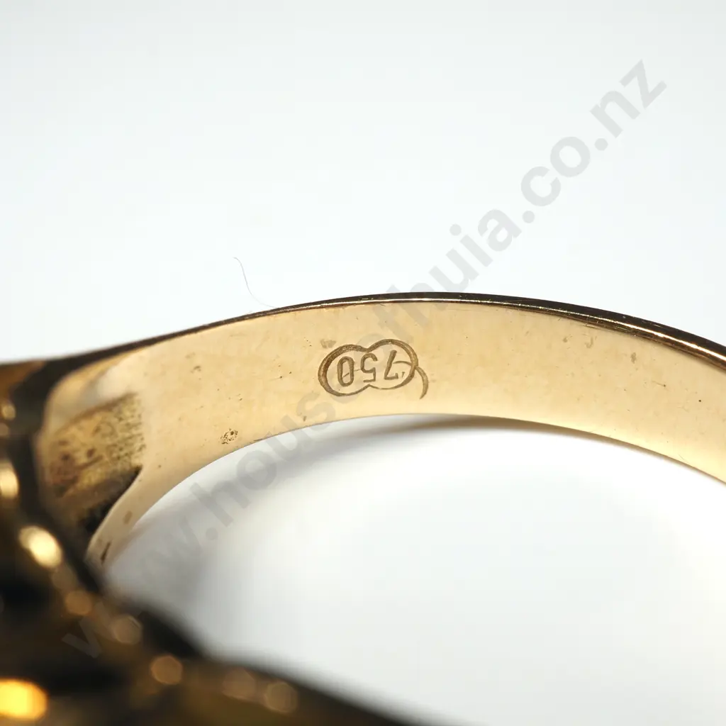 18ct Gold Synthetic Emerald Diamond Ring w Valuation for $1,800.00 Image 1++