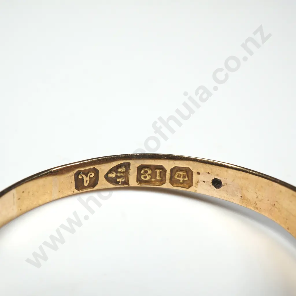 Antique 18ct Gold Opal & Diamond Ring w English Hallmarks Image 1++