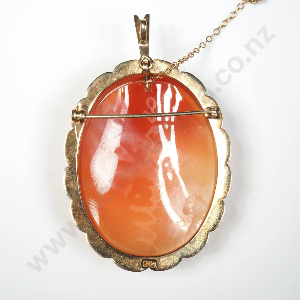 Vintage 9ct Gold Cameo Brooch Image 1++