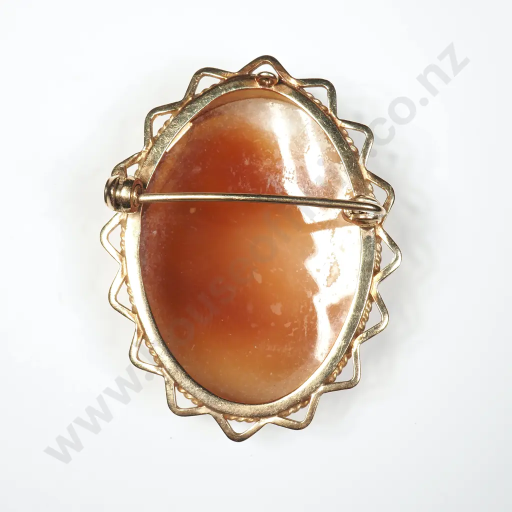 Vintage 9ct Gold Cameo Brooch w English Hallmarks Image 1++
