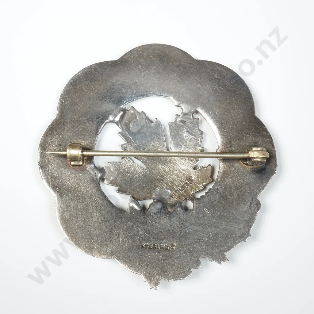 Sterling Silver & Enamel Canada Brooch Image 1++