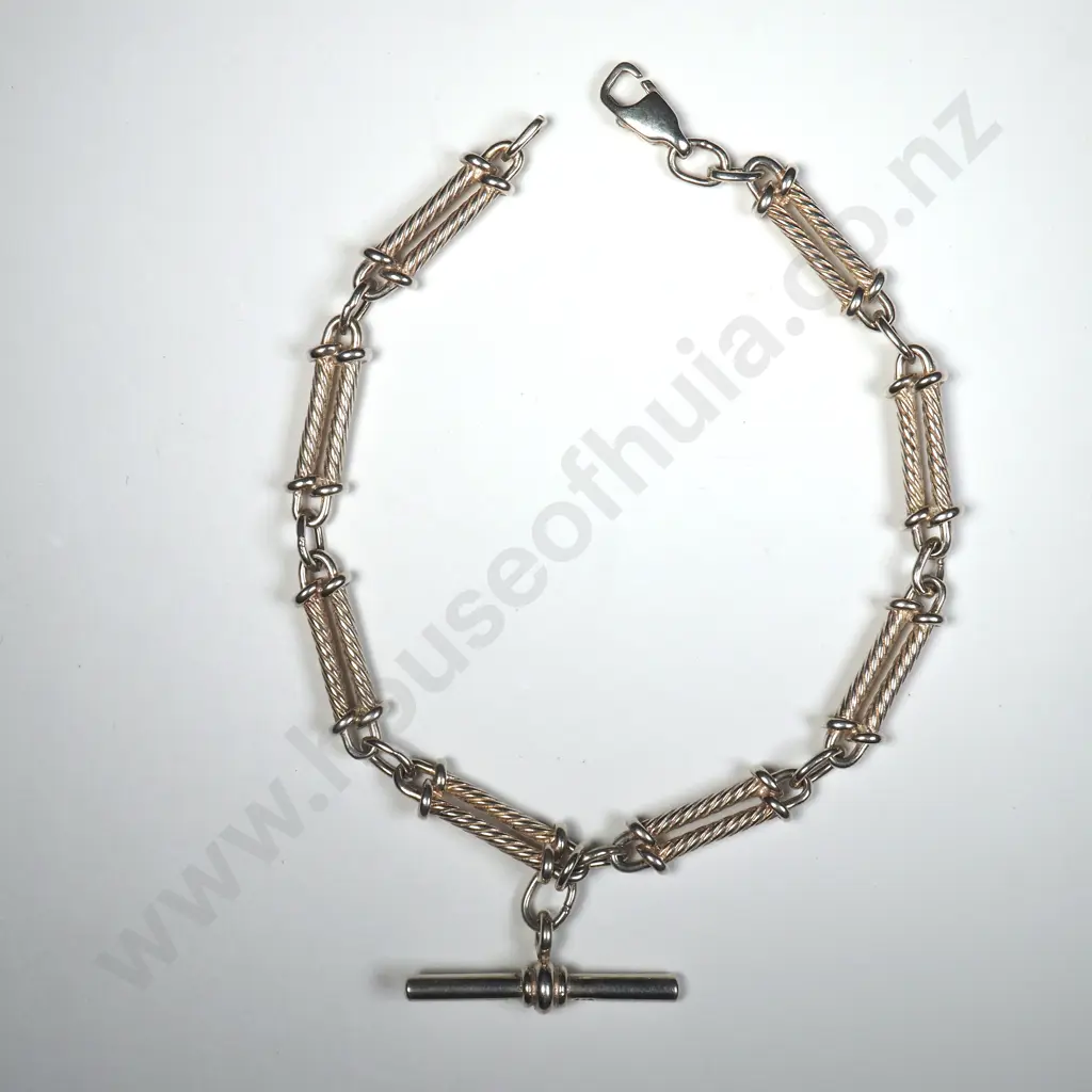 Sterling Silver Fancy Link Bracelet w T Bar Image 1++
