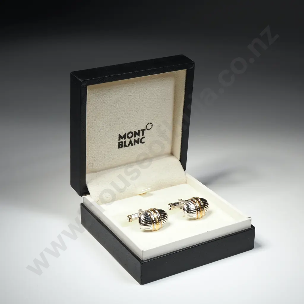 Cased Mont Blanc Sterling Silver Cufflinks  Image 1++