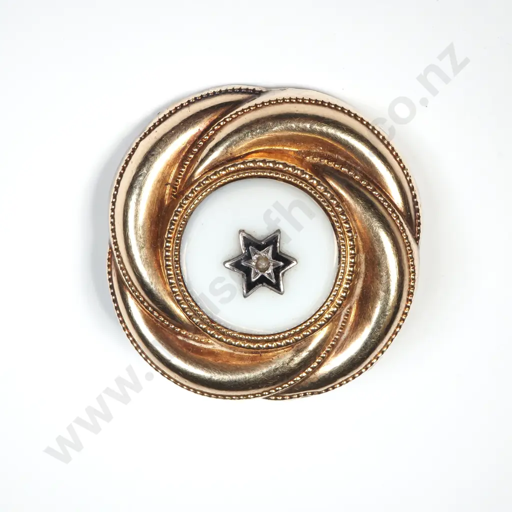 9ct Gold European Biedermeier Lovers Knot Brooch Image 1++