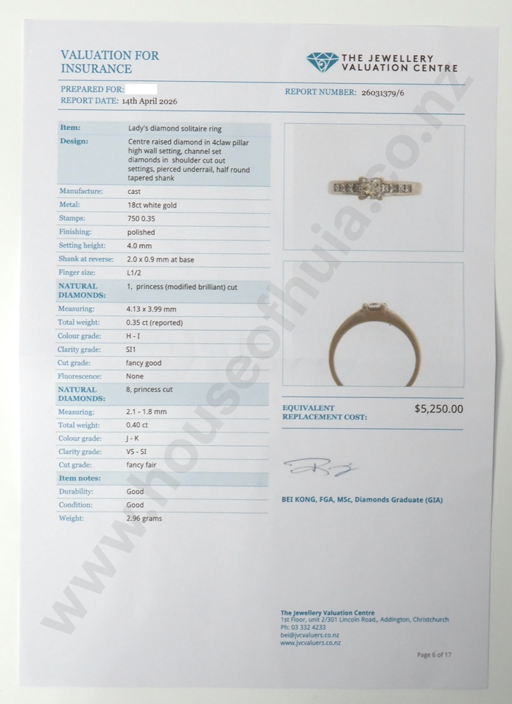 Vintage 18ct Gold Diamond Ring w Valuation for $5,250.00 Image 1++