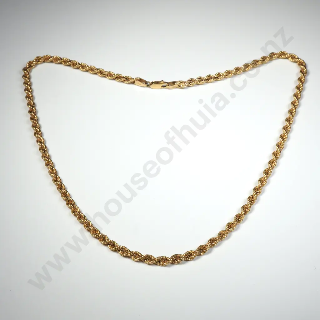 9ct Gold Rope Link Necklace Image 1++