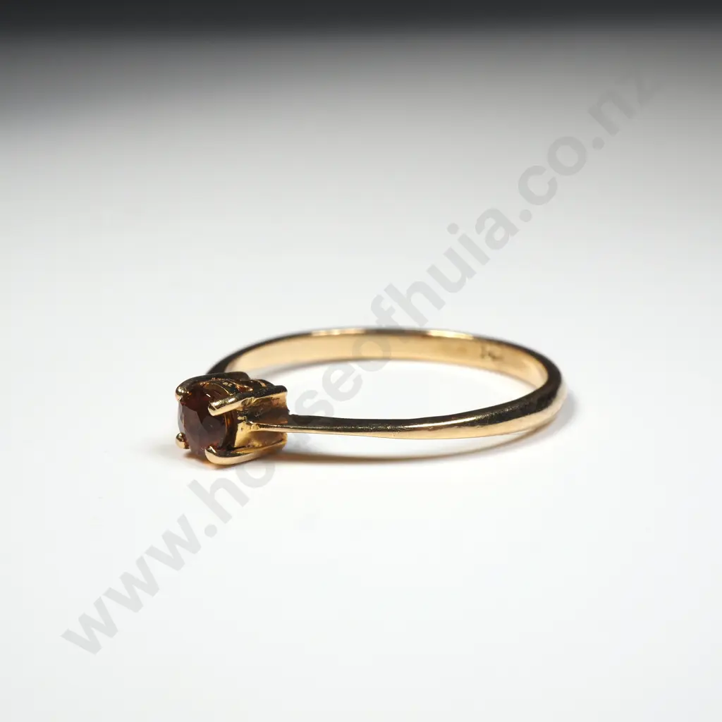 14ct Gold Citrine Solitaire Ring Image 1++