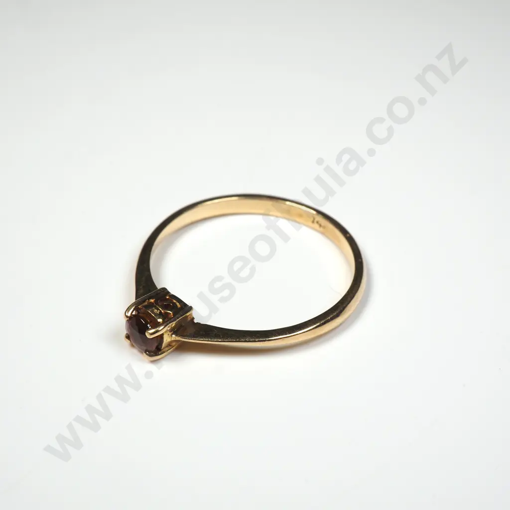 14ct Gold Citrine Solitaire Ring Image 1++