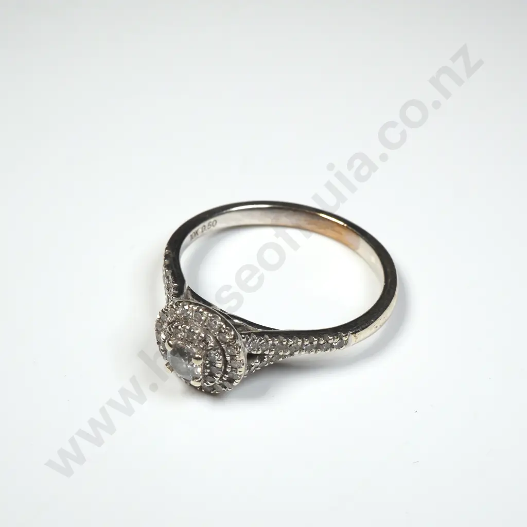 10ct White Gold Diamond Cluster Ring Image 1++