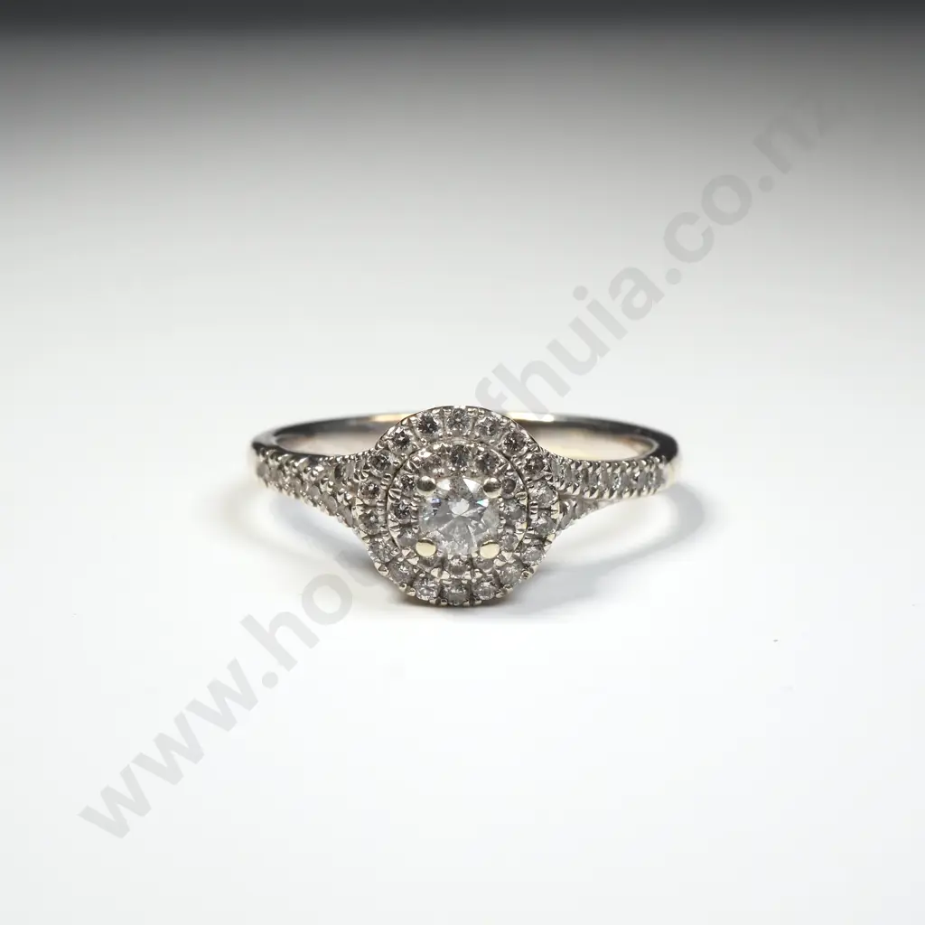 10ct White Gold Diamond Cluster Ring Image 1++