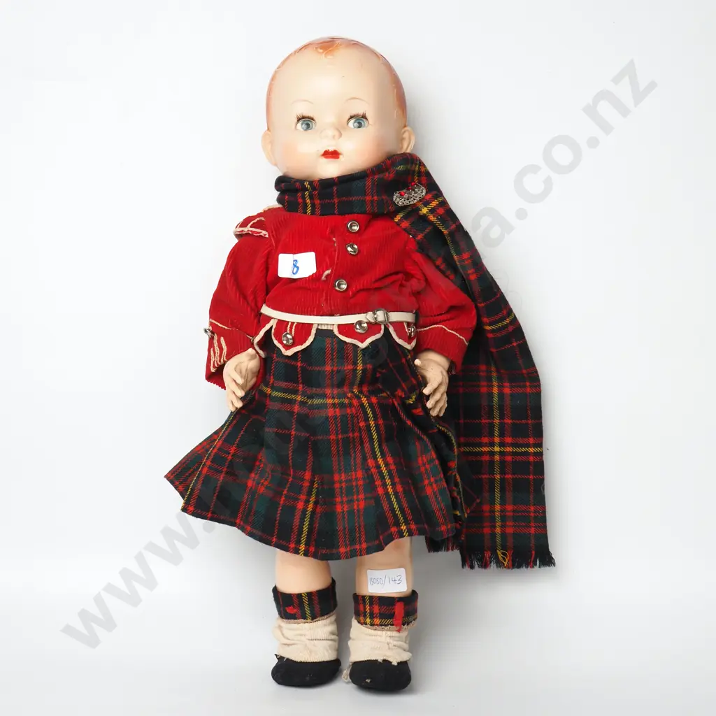 Vintage Pedigree Boy Doll, Made in New Zealand in Scottish Costume Image 1++