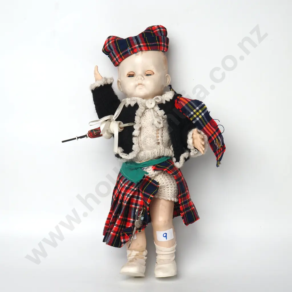 Vintage Pedigree Boy Doll, Made in New Zealand in Scottish Costume Image 1++
