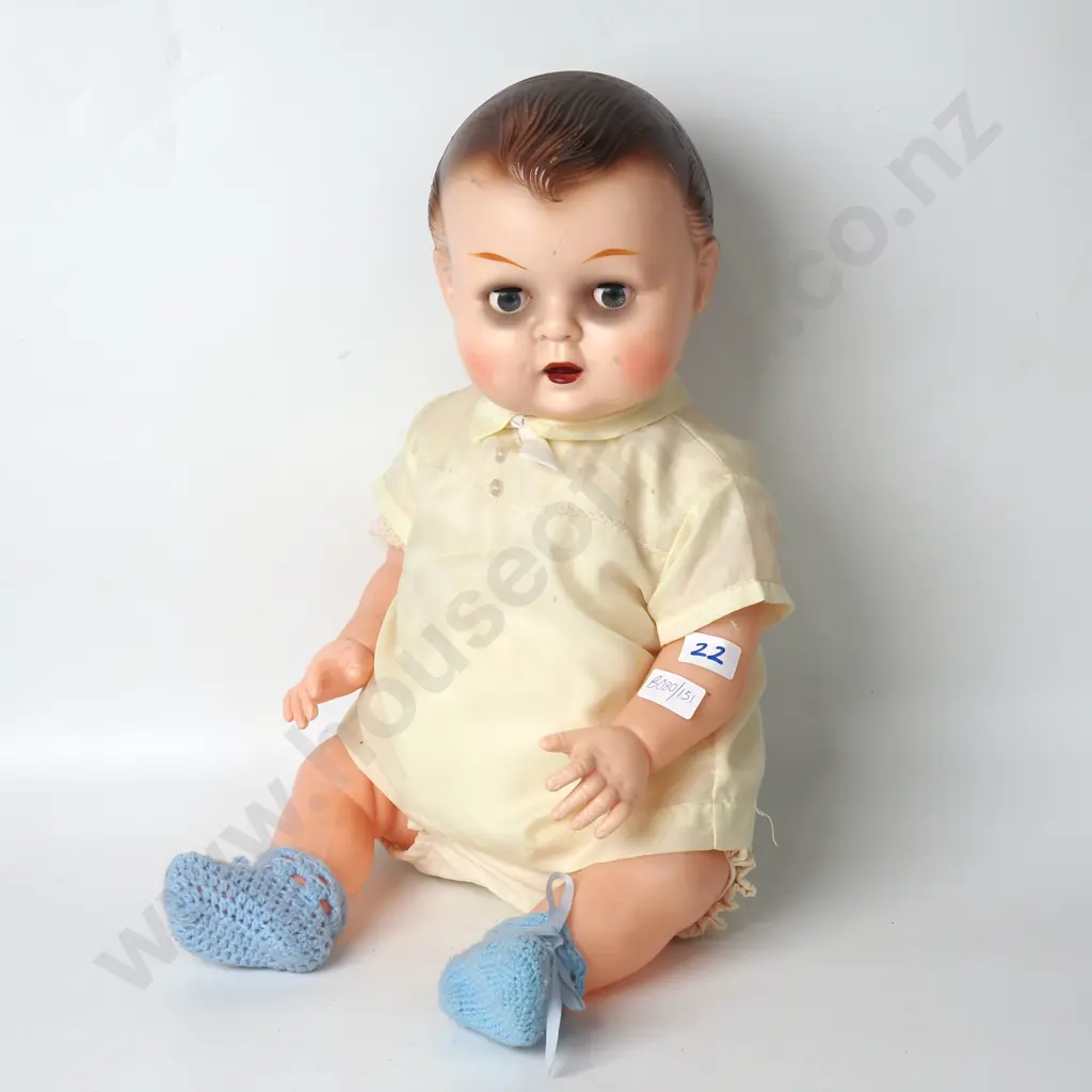 Vintage Plastic Boy Toddler w Blinky Eyes & Tongue Movement Image 1++