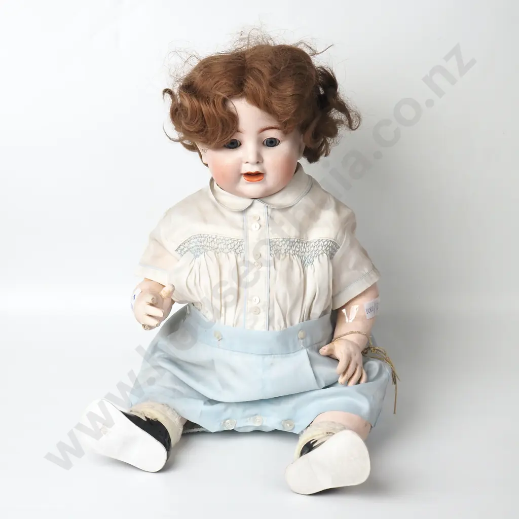 Bisque Porcelain Baby Boy w Glass Eyes, Composite Body - Made in Germany Image 1++