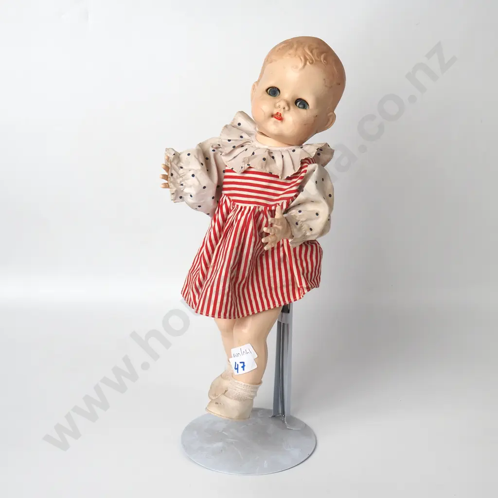 Vintage Pedigree Made In New Zealand Toddler Doll w Stand Image 1++