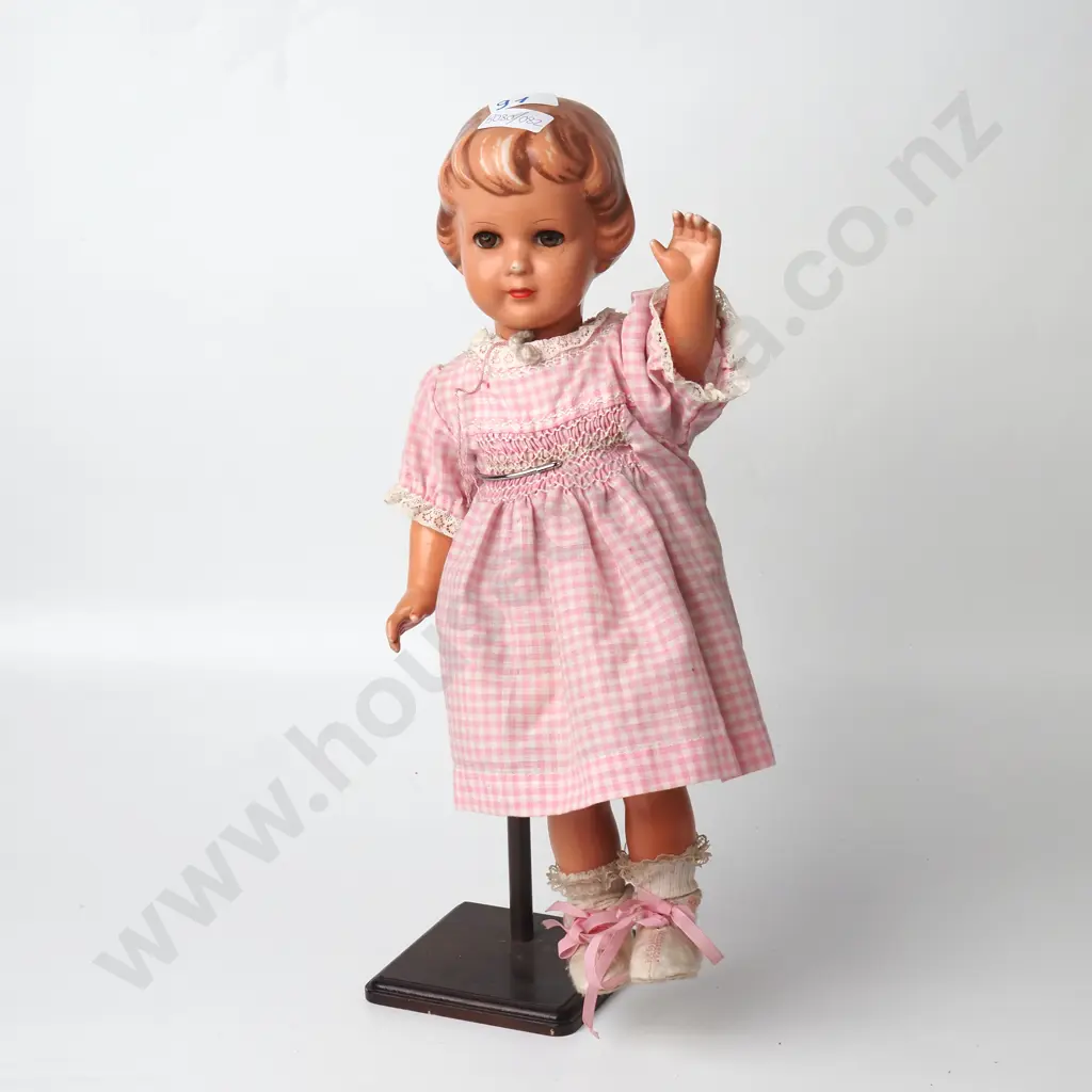 Vintage Celluloid Doll on Stand Image 1++