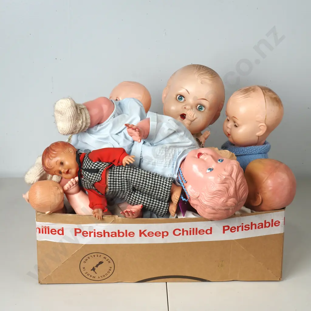 Large Box of Assorted Dolls Image 1++