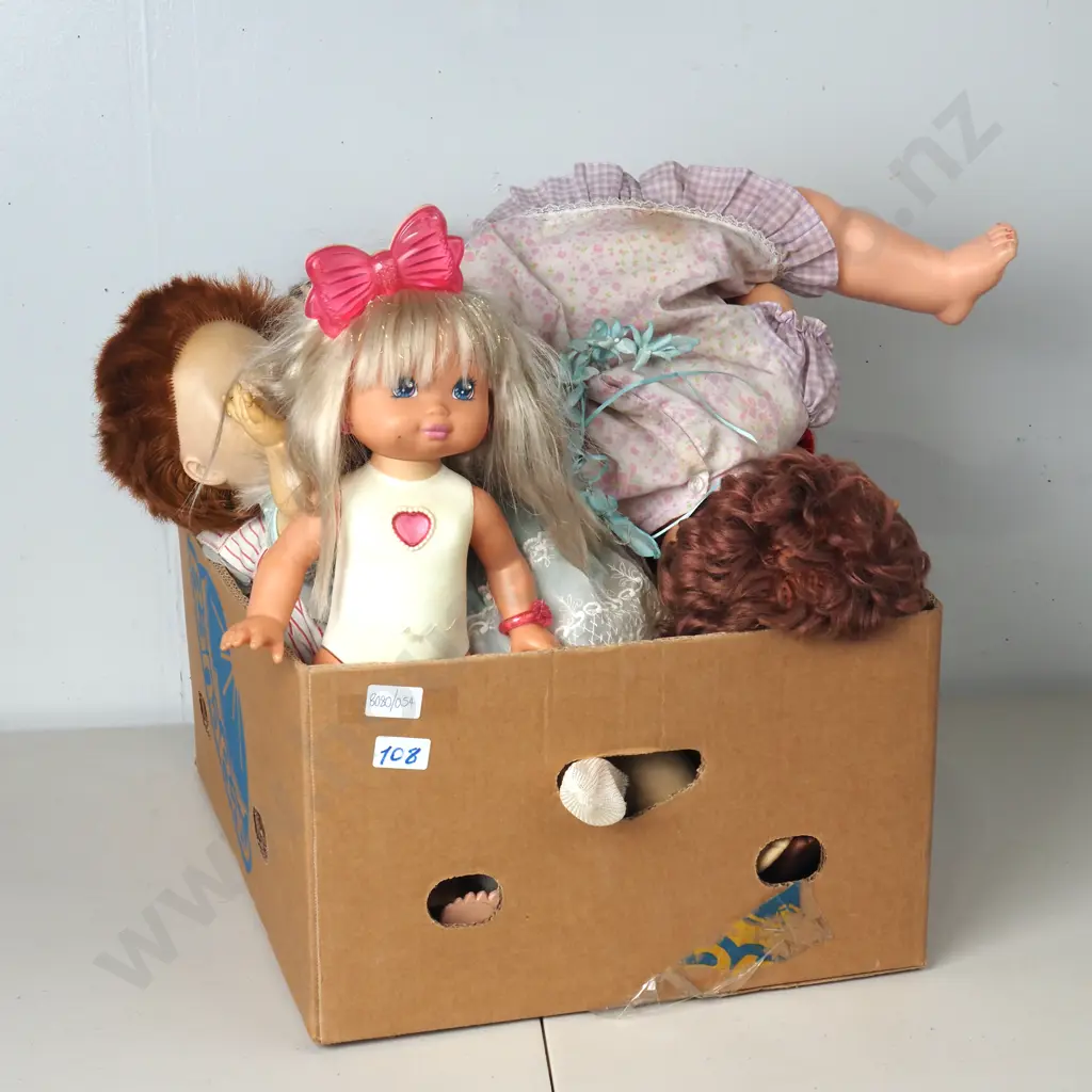 Large Box of Assorted Dolls Image 1++