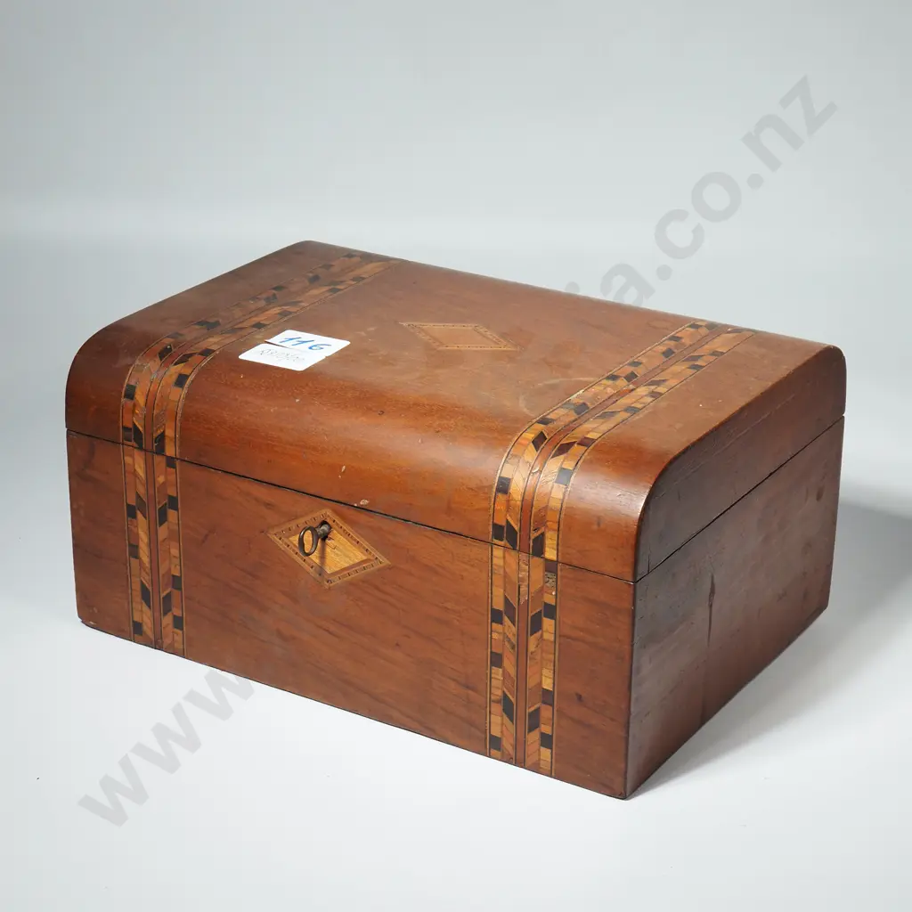 Victorian Mahogany Inlay Inlaid Two Tier Writing Box A/F Image 1++