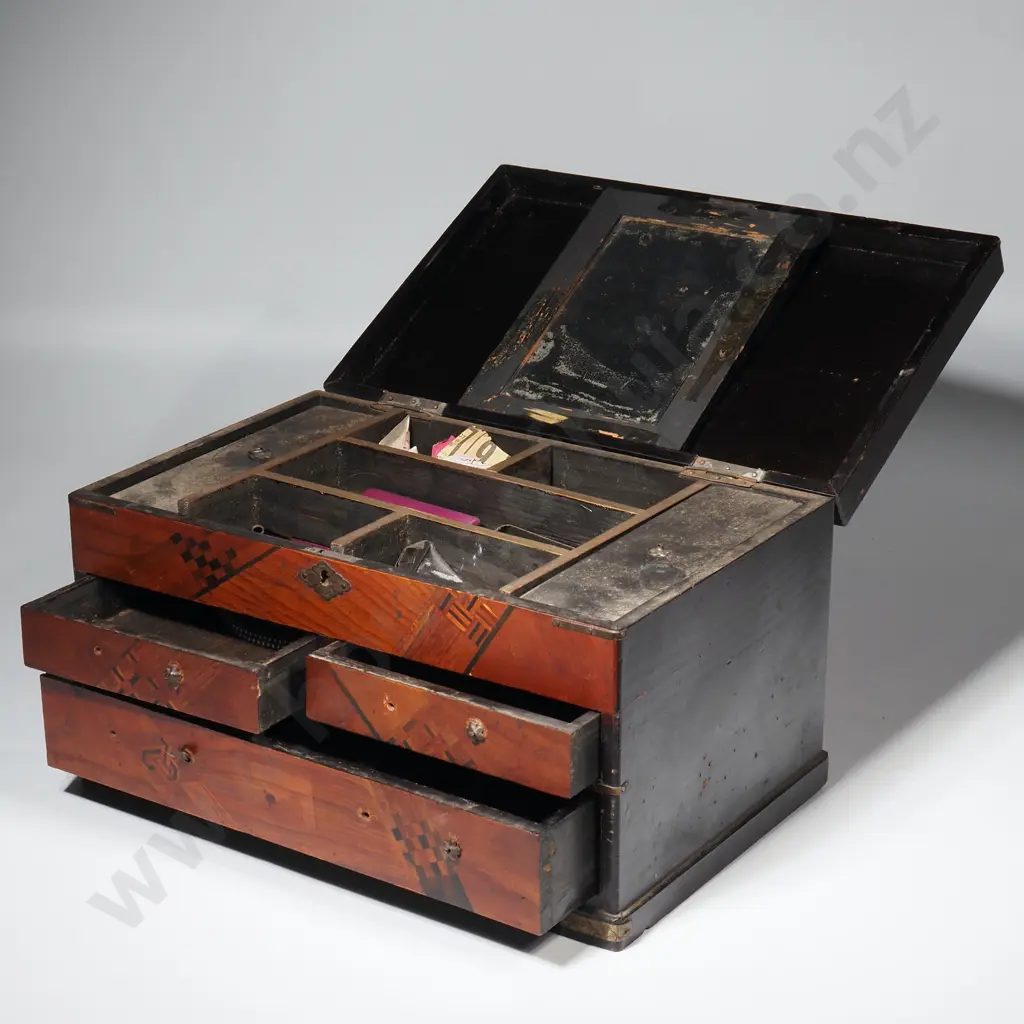 Victorian Mahogany Sewing Box Image 1++