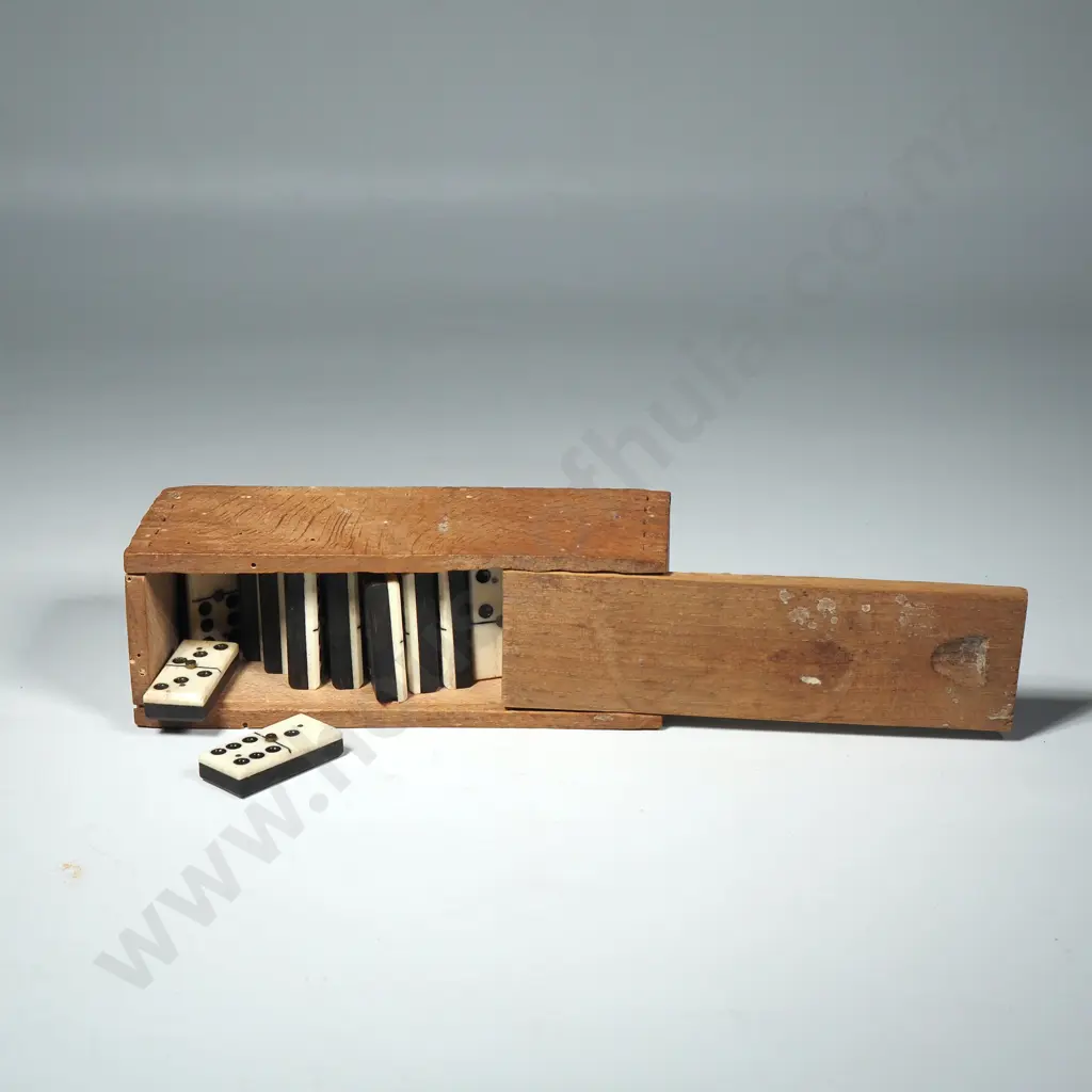Wooden Box of Wooden Dominoes Image 1++