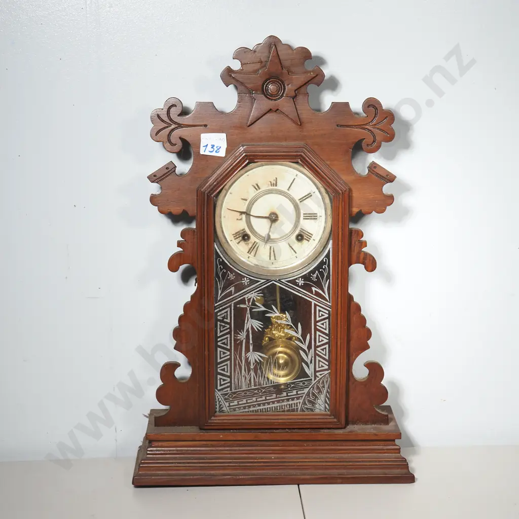 Ansonia Clock USA w Key Image 1++