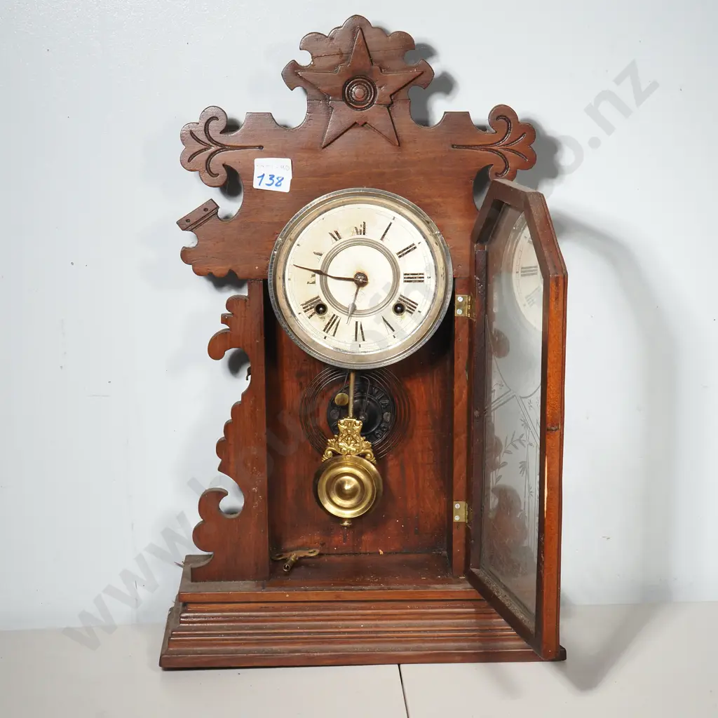 Ansonia Clock USA w Key Image 1++