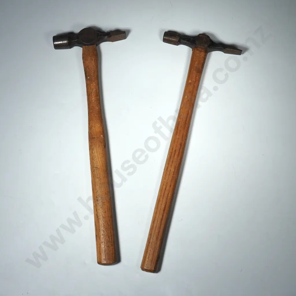 Vintage Stanley Warrington Pattern (Cross Peen) Hammer w Forged Steel Head & Ash Handle,  & An Unmarked Hammer Image 1++