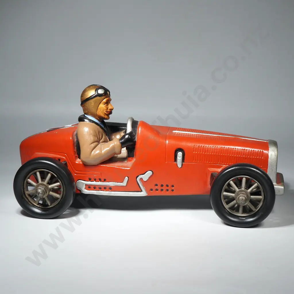 Model Red Metal Racing Car & Driver w Number Plate "Morant " Image 1++