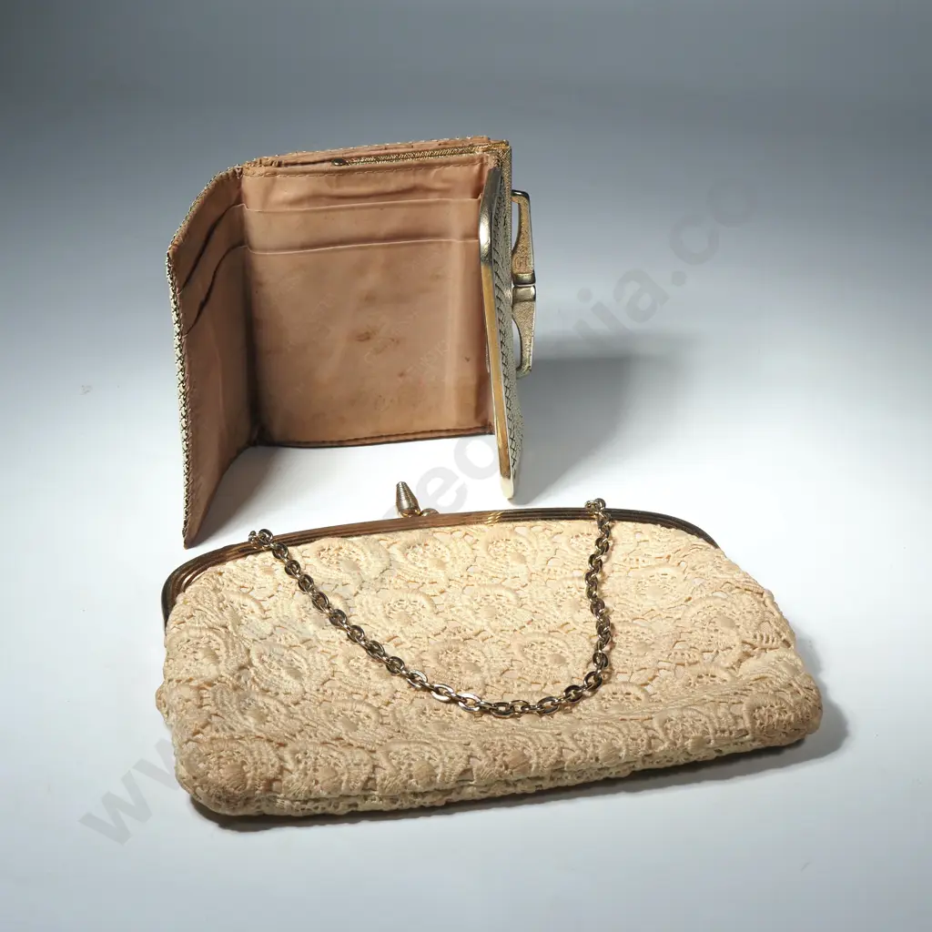 Vintage Glomesh Purse & Vintage Lace Evening Bag Image 1++