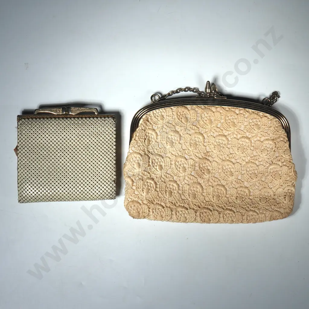 Vintage Glomesh Purse & Vintage Lace Evening Bag Image 1++