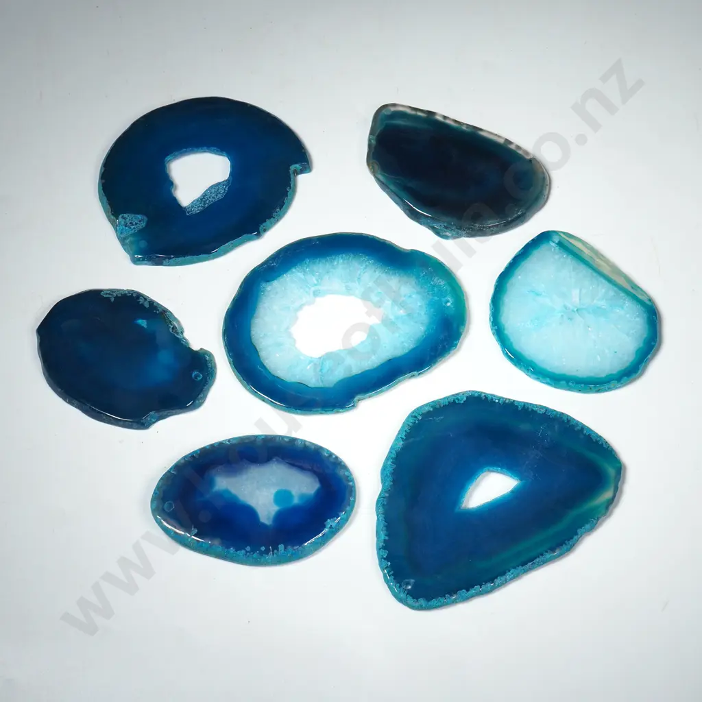 Quantity of Polished  Blue Agate Slices Image 1++