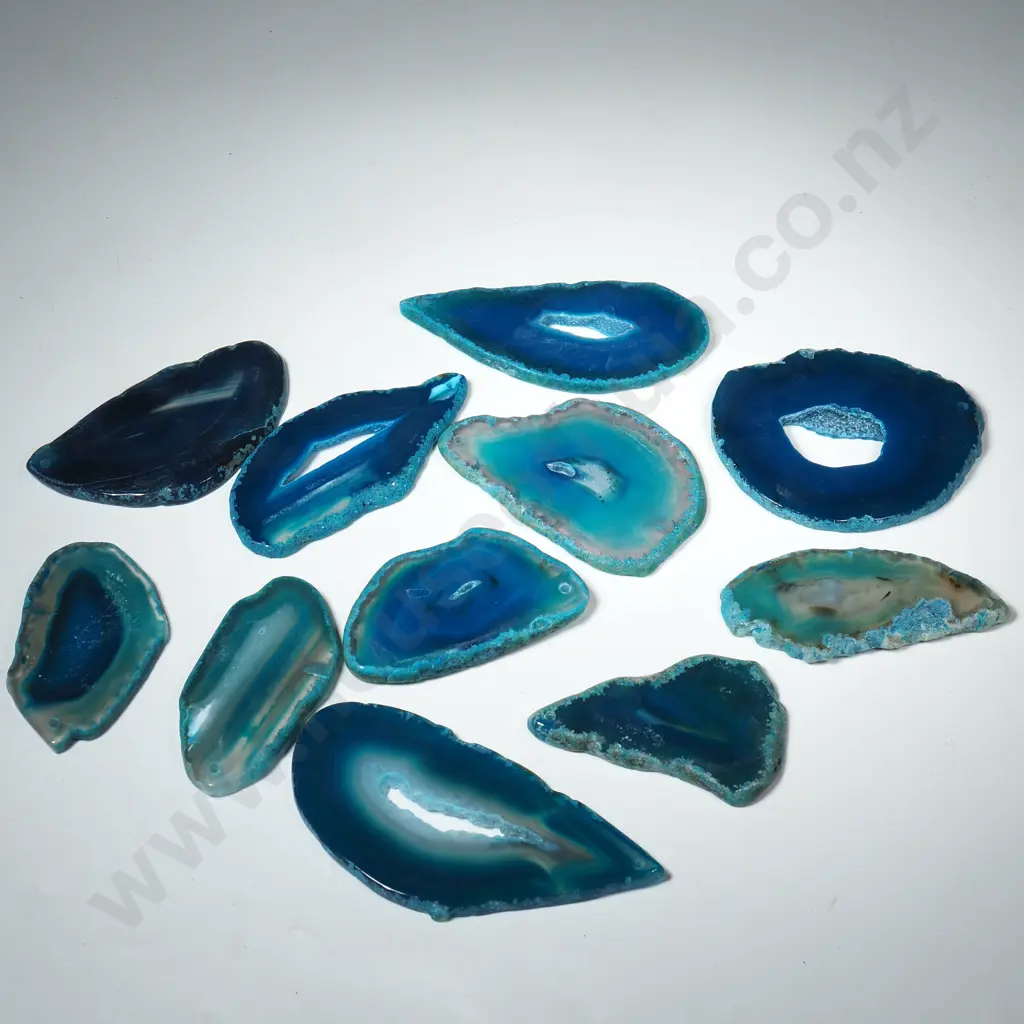 Quantity of Polished  Blue Agate Slices Image 1++