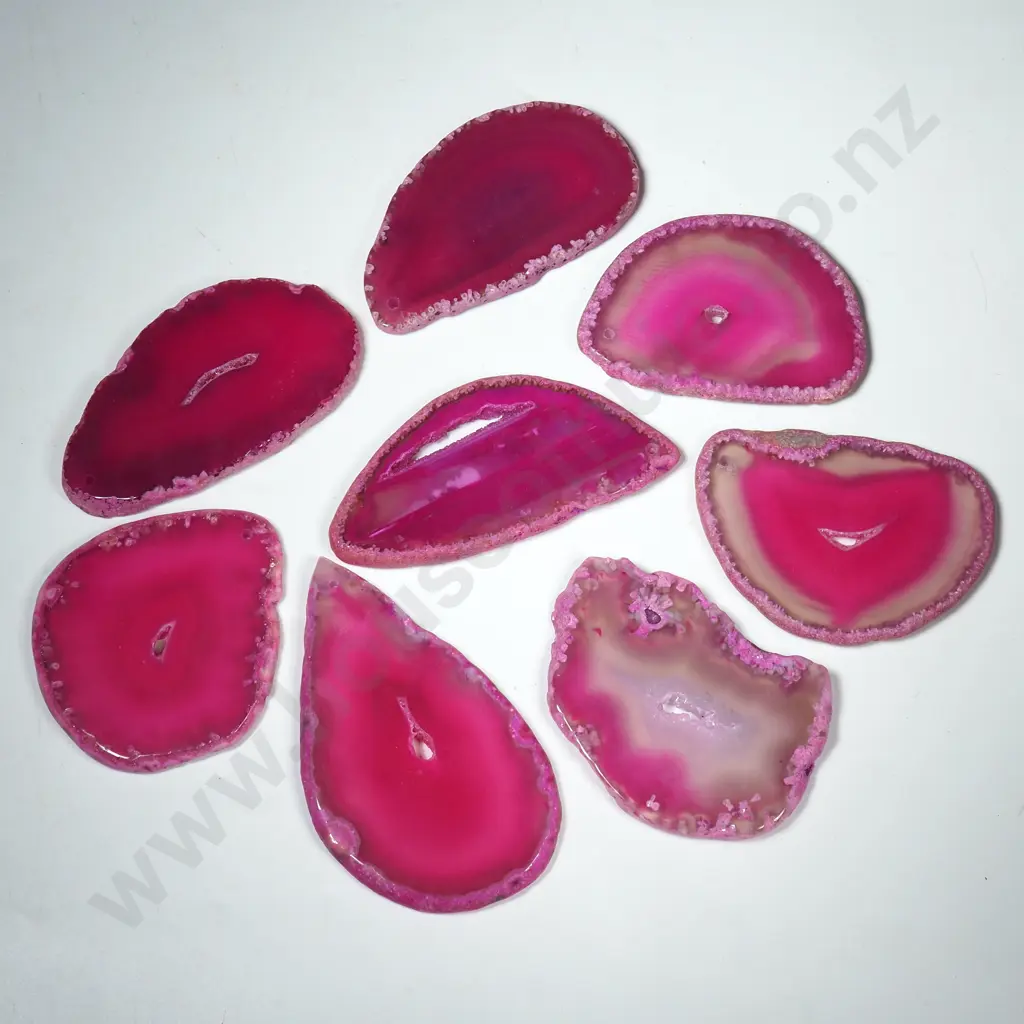 Quantity of Polished  Pink Agate Slices Image 1++