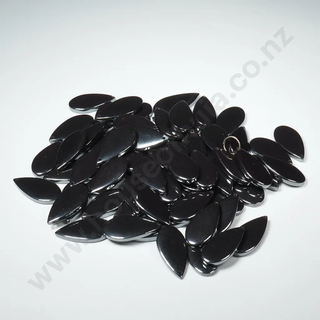 Quantity of Teardrop Shaped Hematite Pendants Image 1++