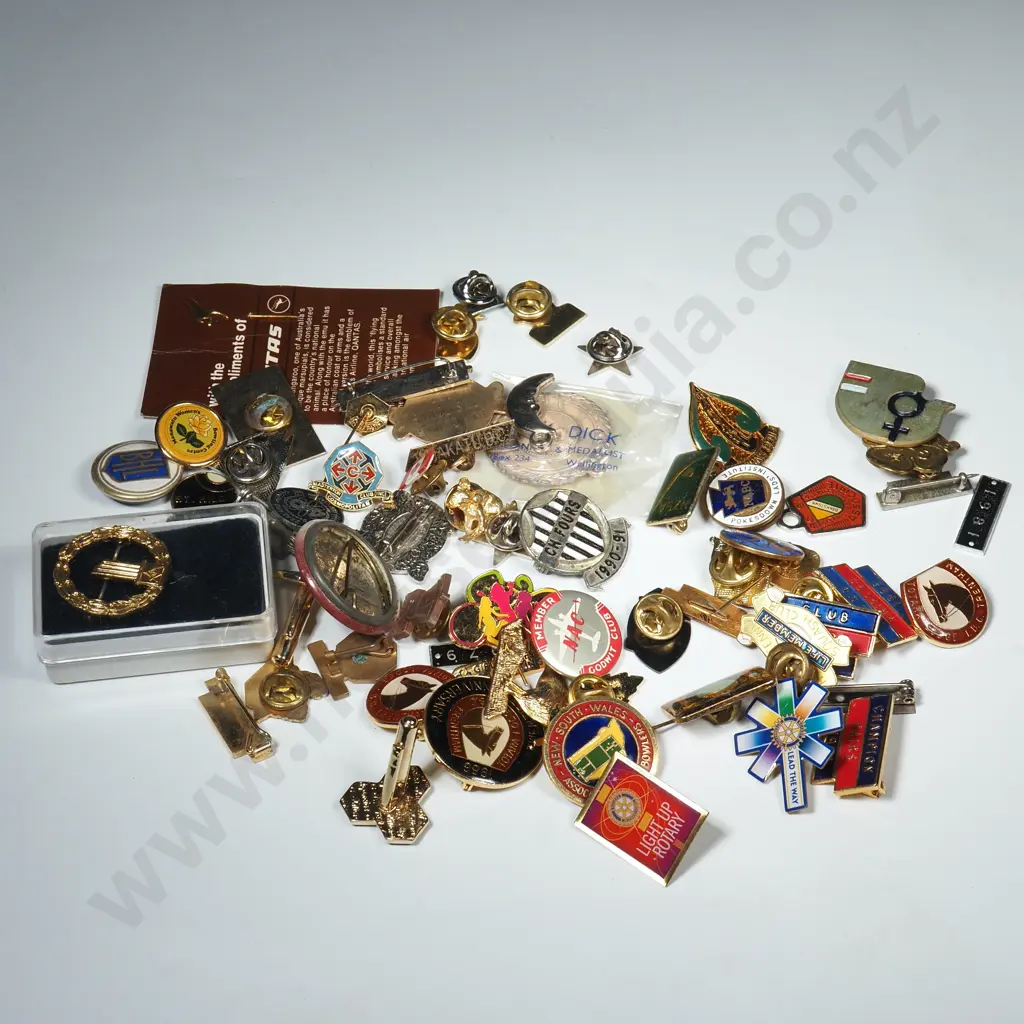 Assorted Lot Of Mainly New Zealand Badges & Buttons Image 1++