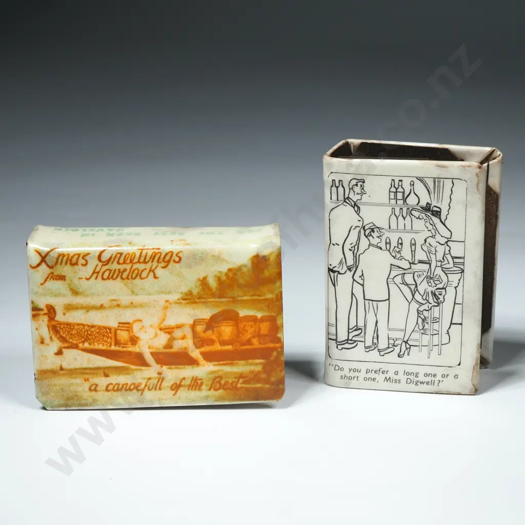 Two Vintage Metal Matchbox Holders Image 1++