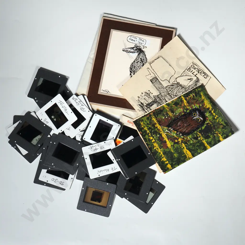 Thirty Eight Photograph Slides + Four Drawings & Poster Image 1++